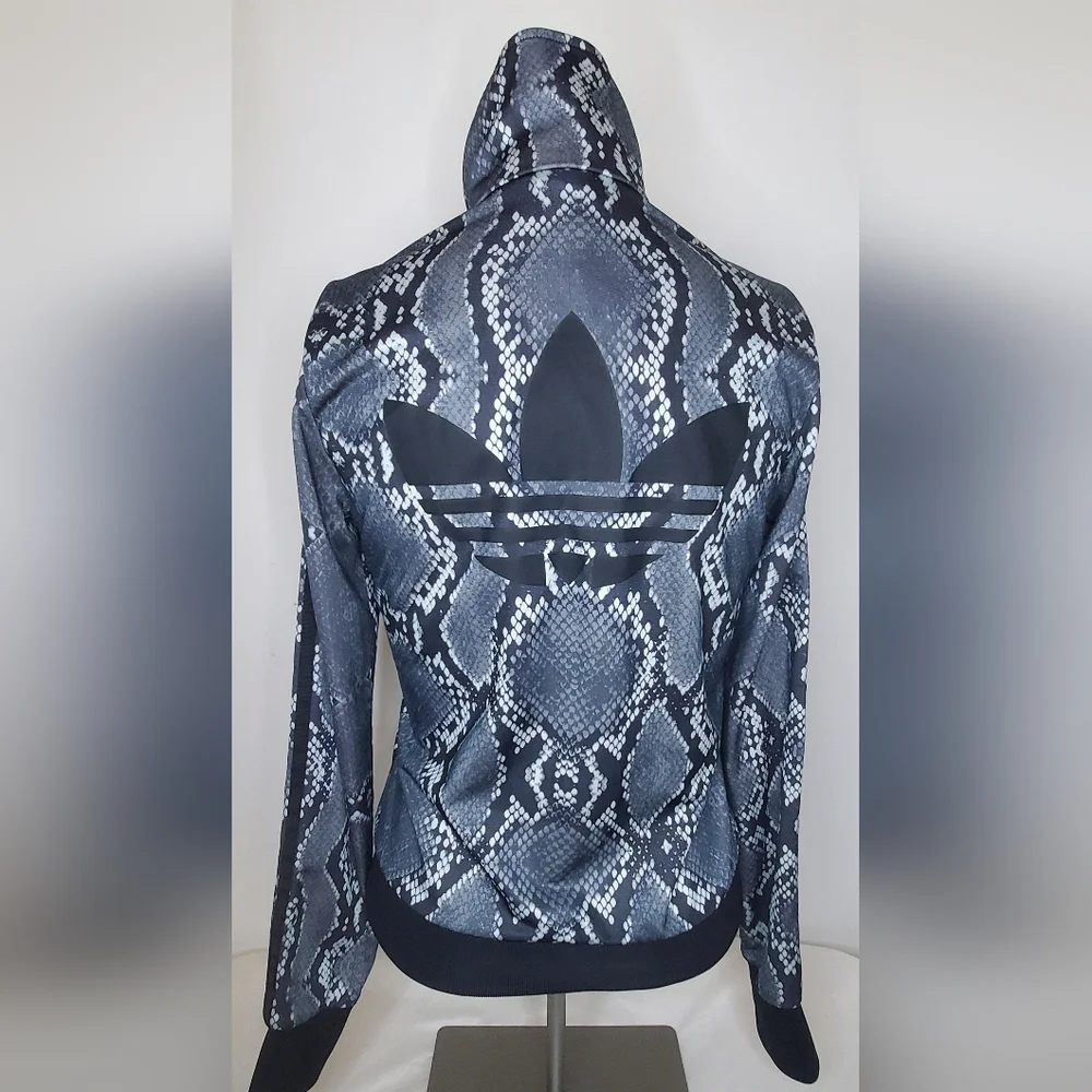 Adidas Size XS - The Brand w/3 Stripes Gray and Black Jacket -Snake Print - Picture 1 of 13
